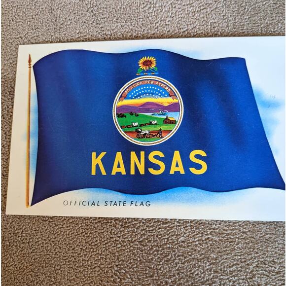 Vintage Kansas Postcard Official State Flag - Picture 1 of 6